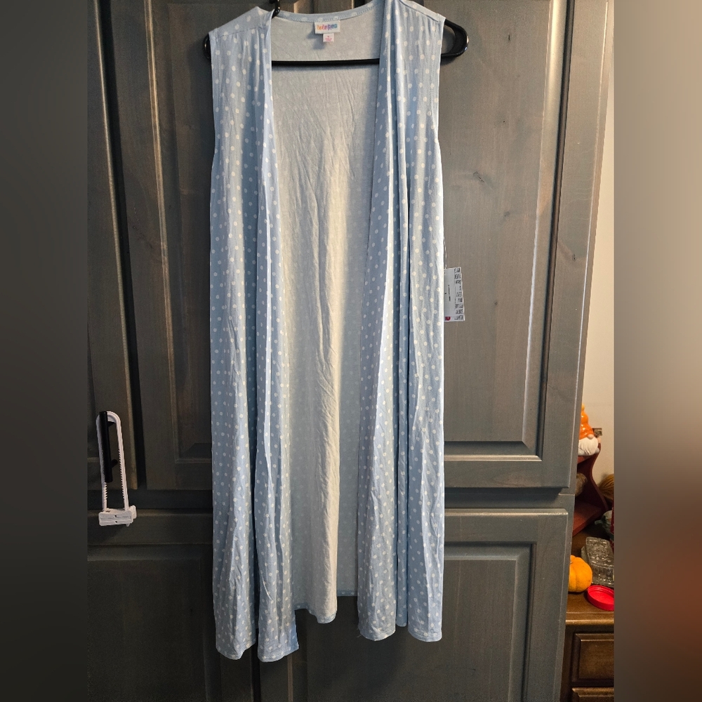 Lularoe Light Blue Sleeveless Duster Sz Small NWT